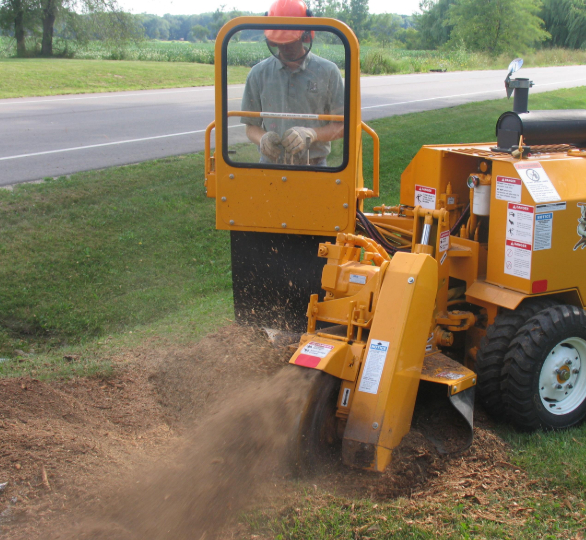 a picture of stump grinding machine in Fountain Valley, CA